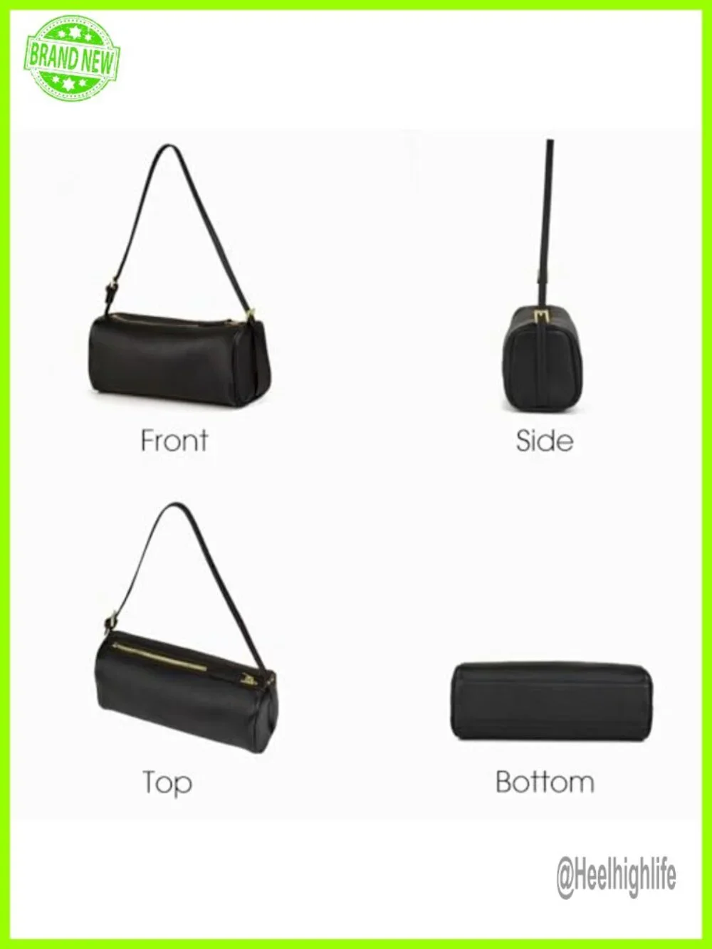 Premium Full Grained Leather Crossbody Barrel Hobo Bag